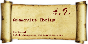 Adamovits Ibolya névjegykártya